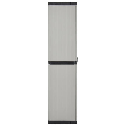 Garten-Lagerschrank mit 3 Böden Grau & Schwarz 68x40x168 cm