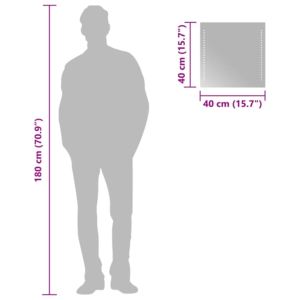 LED-Badspiegel 40x40 cm