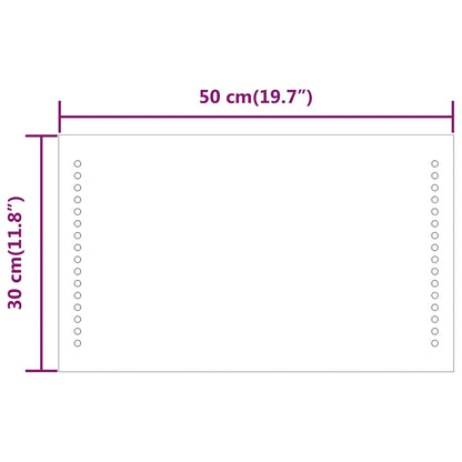 LED-Badspiegel 50x30 cm