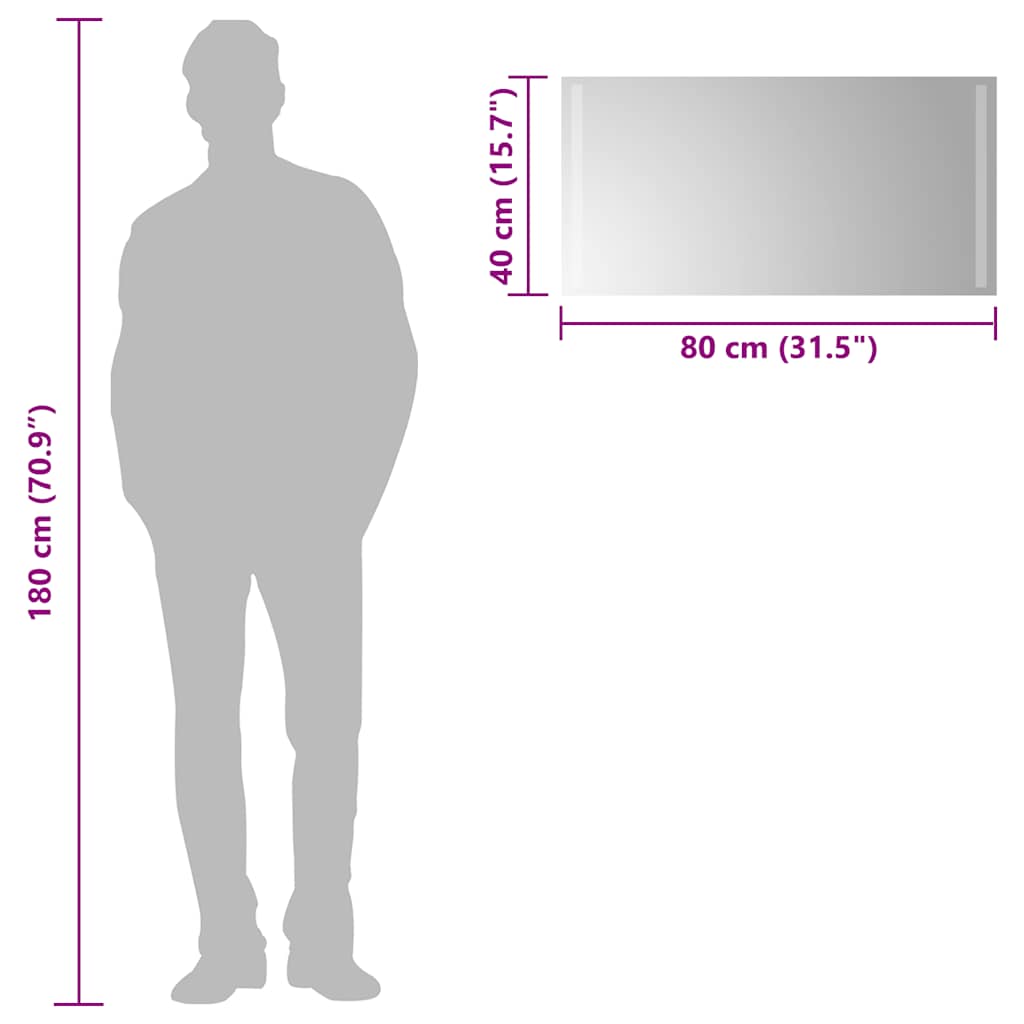 LED-Badspiegel 80x40 cm