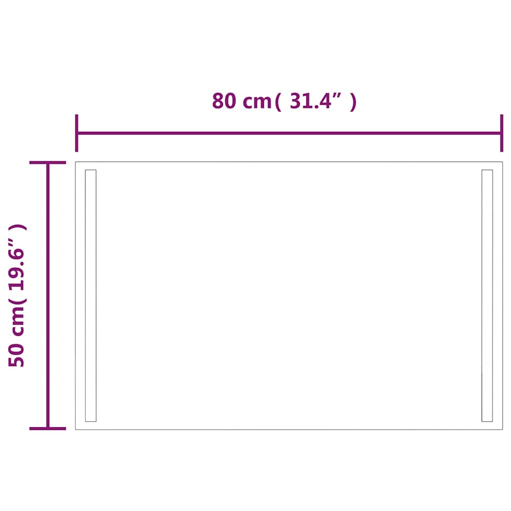 LED-Badspiegel 80x50 cm