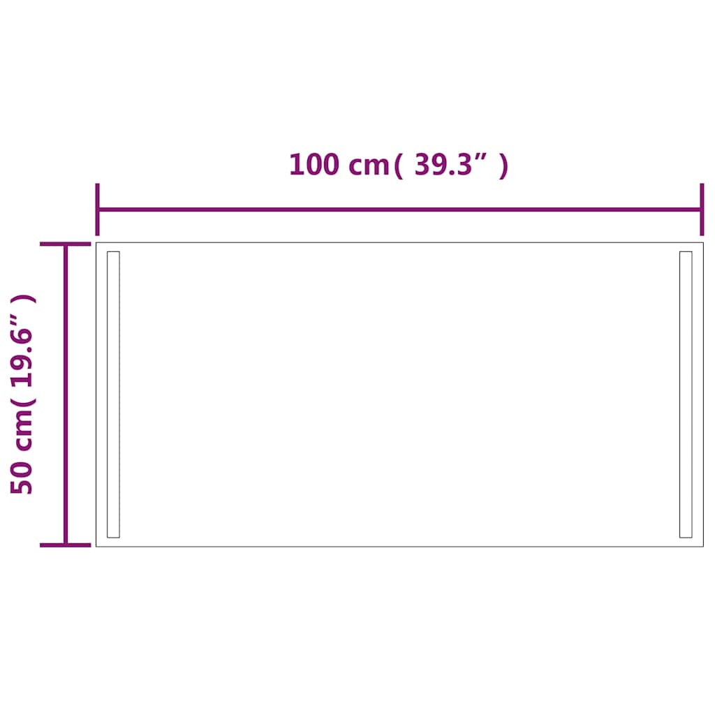 LED-Badspiegel 100x50 cm