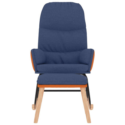 Schaukelsessel mit Hocker Blau Stoff