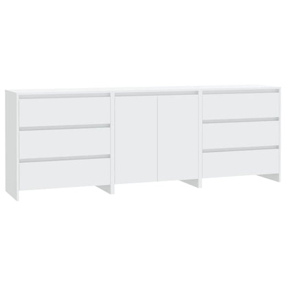 3-tlg. Sideboard Weiß Holzwerkstoff