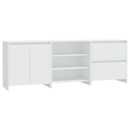 3-tlg. Sideboard Weiß Holzwerkstoff