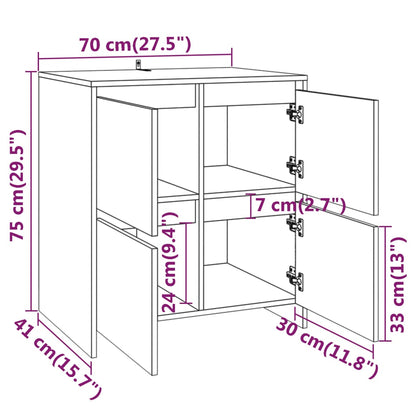 2-tlg. Sideboard Räuchereiche Holzwerkstoff