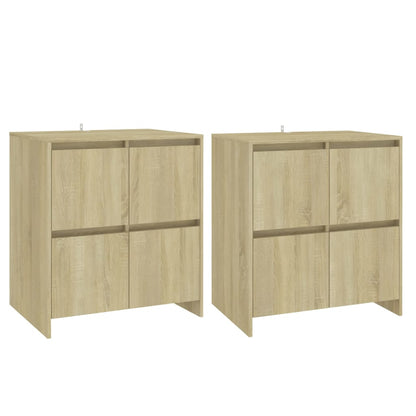 Sideboards 2 Stk. Sonoma-Eiche 70x41x75 cm Holzwerkstoff