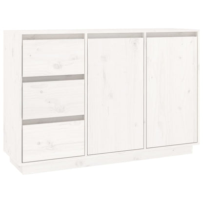 Sideboard Weiß 111x34x75 cm Massivholz Kiefer