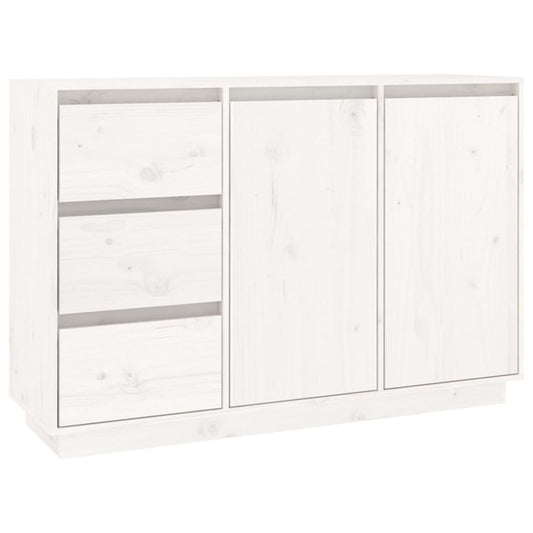 Sideboard Weiß 111x34x75 cm Massivholz Kiefer