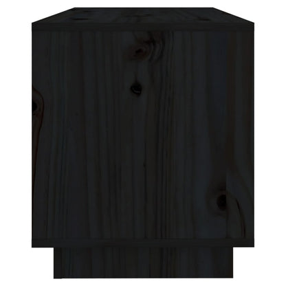 TV-Schrank Schwarz 74x34x40 cm Massivholz Kiefer