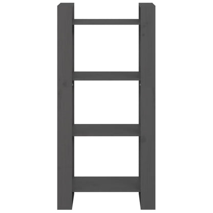Bücherregal/Raumteiler Grau 60x35x125 cm Massivholz