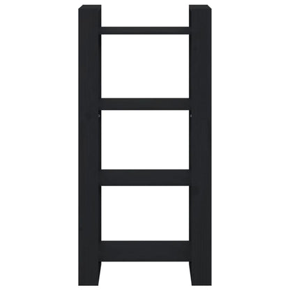Bücherregal/Raumteiler Schwarz 60x35x125 cm Massivholz