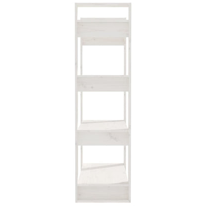 Bücherregal/Raumteiler Weiß 80x35x125 cm Massivholz Kiefer