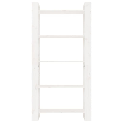 Bücherregal/Raumteiler Weiß 80x35x160 cm Massivholz