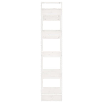 Bücherregal/Raumteiler Weiß 80x35x160 cm Massivholz