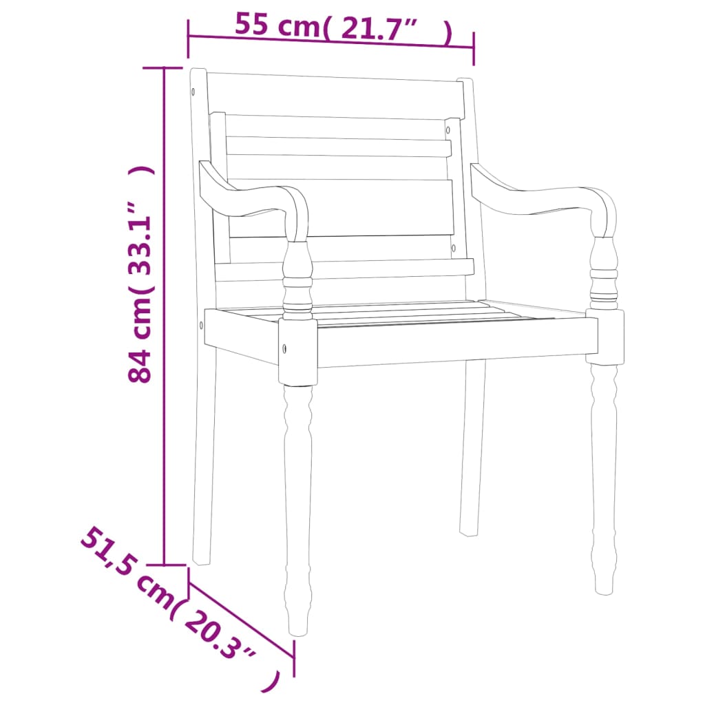 5-tlg. Garten-Essgruppe Massivholz Teak