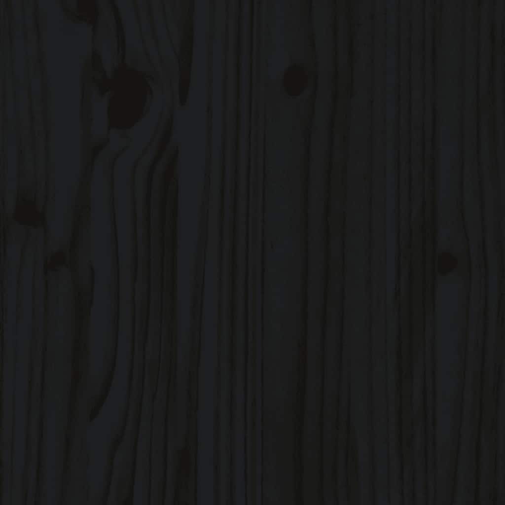 Nachttische 2 Stk. Schwarz 40x35x61,5 cm Massivholz Kiefer