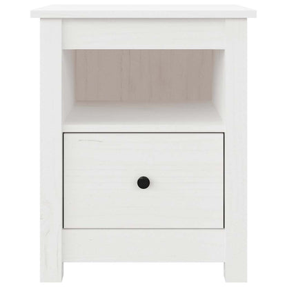 Nachttische 2 Stk. Weiß 40x35x49 cm Massivholz Kiefer