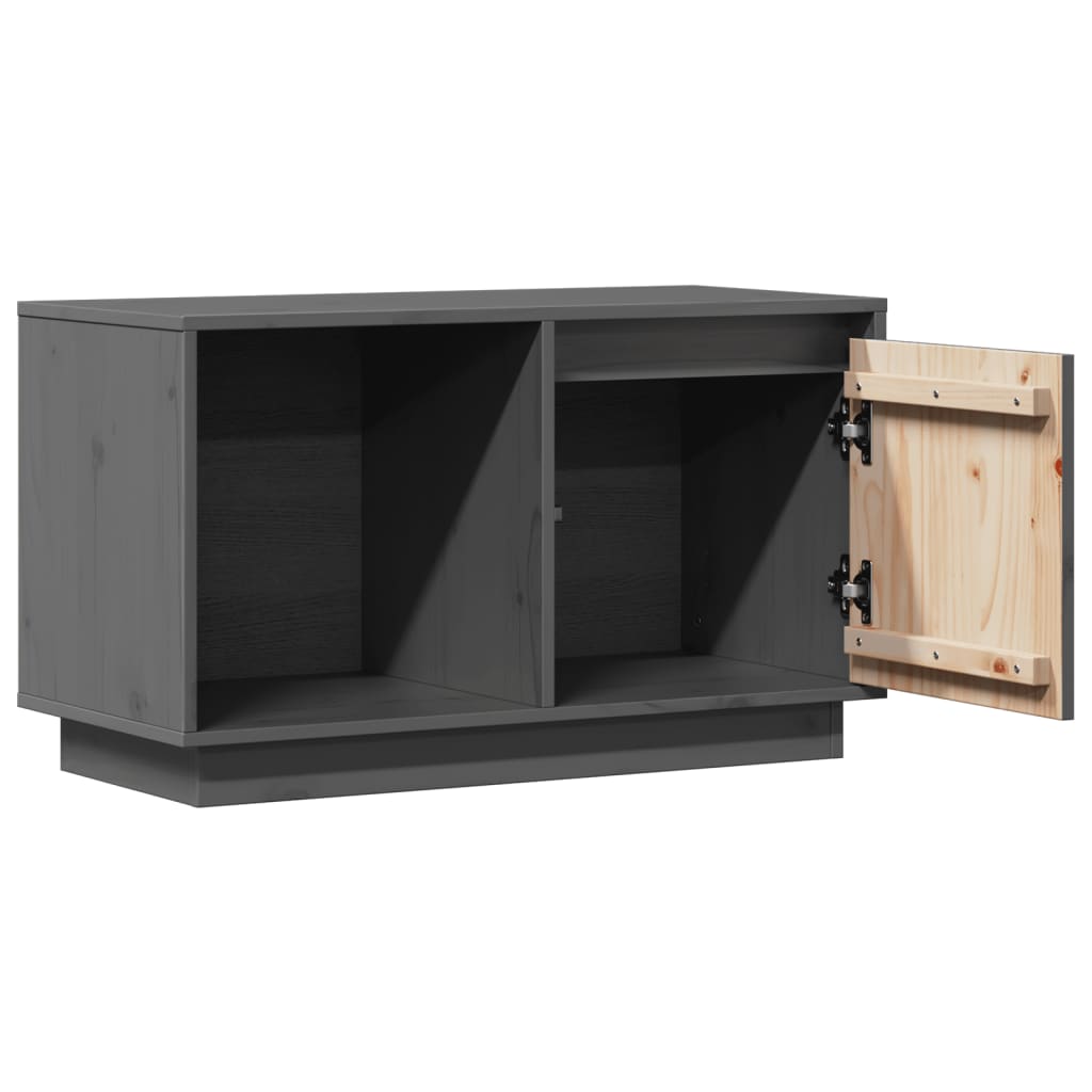TV-Schrank Grau 74x35x44 cm Massivholz Kiefer