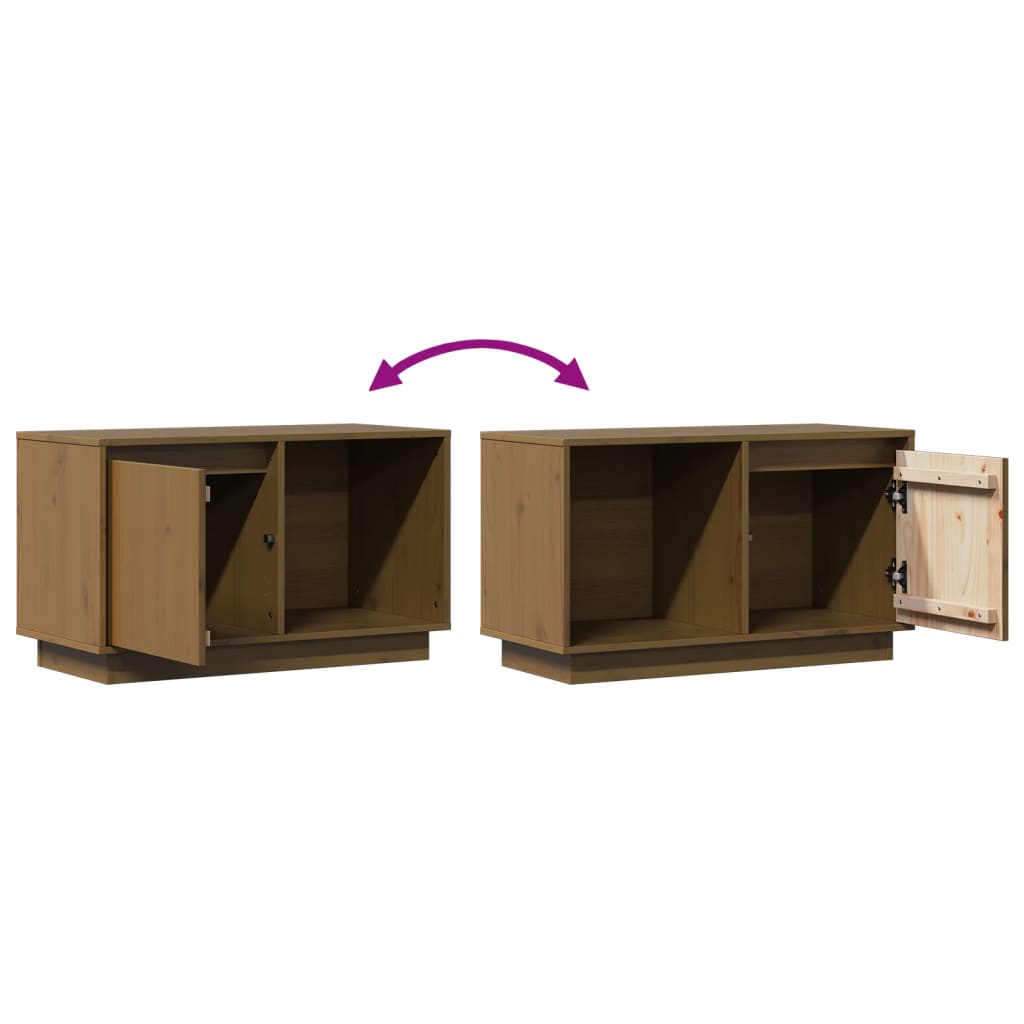 TV-Schrank Honigbraun 74x35x44 cm Massivholz Kiefer