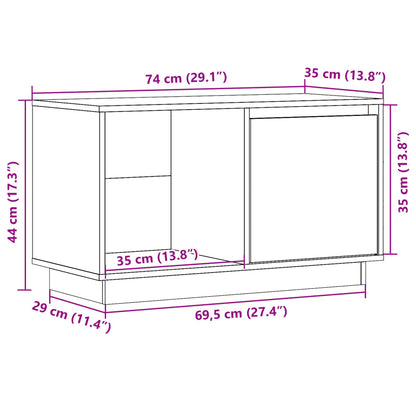 TV-Schrank Honigbraun 74x35x44 cm Massivholz Kiefer