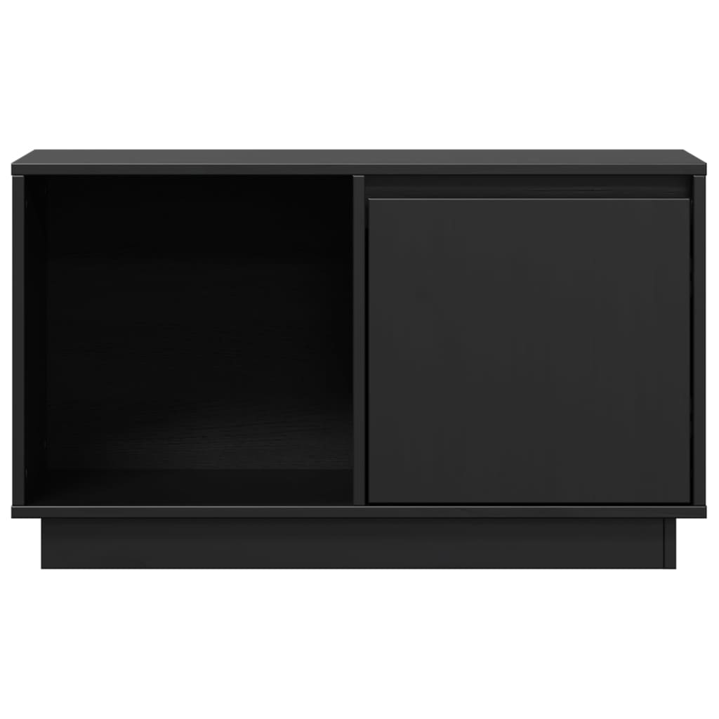 TV-Schrank Schwarz 74x35x44 cm Massivholz Kiefer