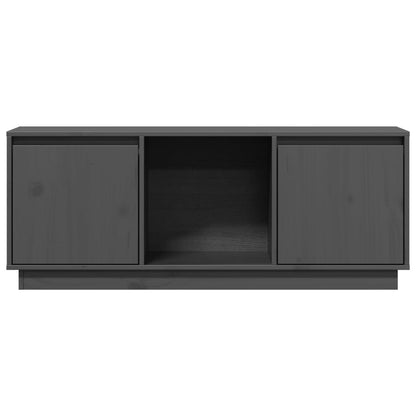 TV-Schrank Grau 110,5x35x44 cm Massivholz Kiefer