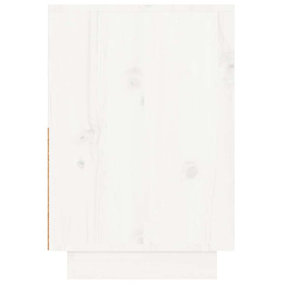 Nachttische 2 Stk. Weiß 60x34x51 cm Massivholz Kiefer