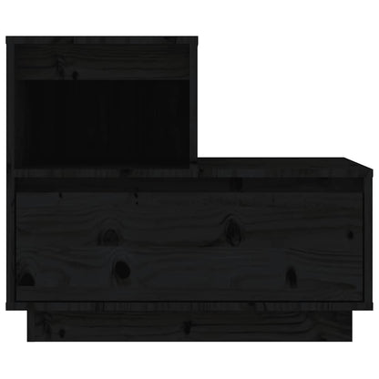 Nachttische 2 Stk. Schwarz 60x34x51 cm Massivholz Kiefer