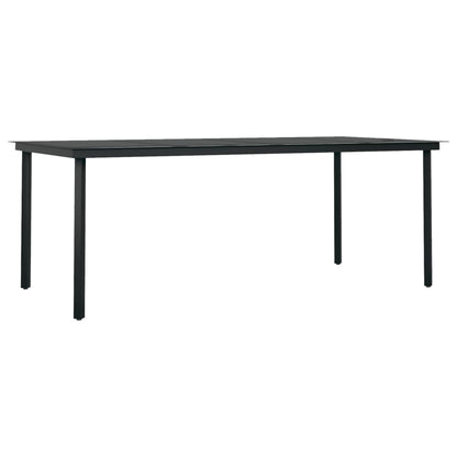 Garten-Esstisch Schwarz 200x100x74 cm Stahl und Glas