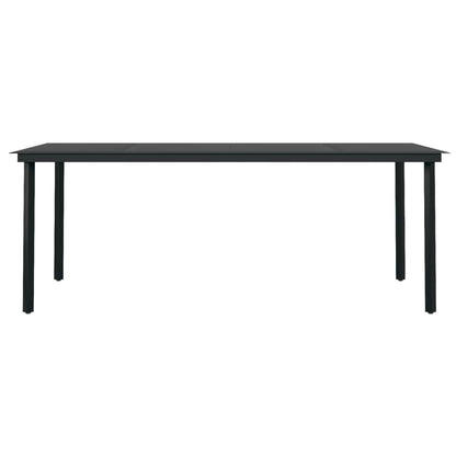 Garten-Esstisch Schwarz 200x100x74 cm Stahl und Glas