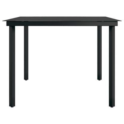 Garten-Esstisch Schwarz 200x100x74 cm Stahl und Glas