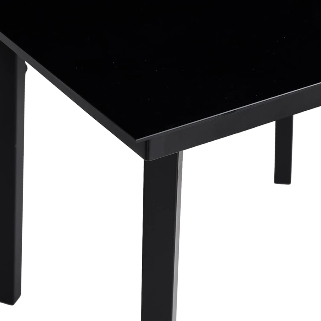 Garten-Esstisch Schwarz 200x100x74 cm Stahl und Glas