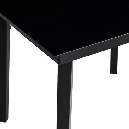 Garten-Esstisch Schwarz 200x100x74 cm Stahl und Glas