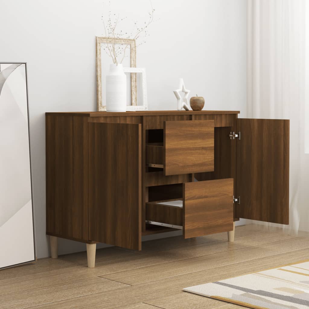 Sideboard Braun Eiche 101x35x70 cm Holzwerkstoff