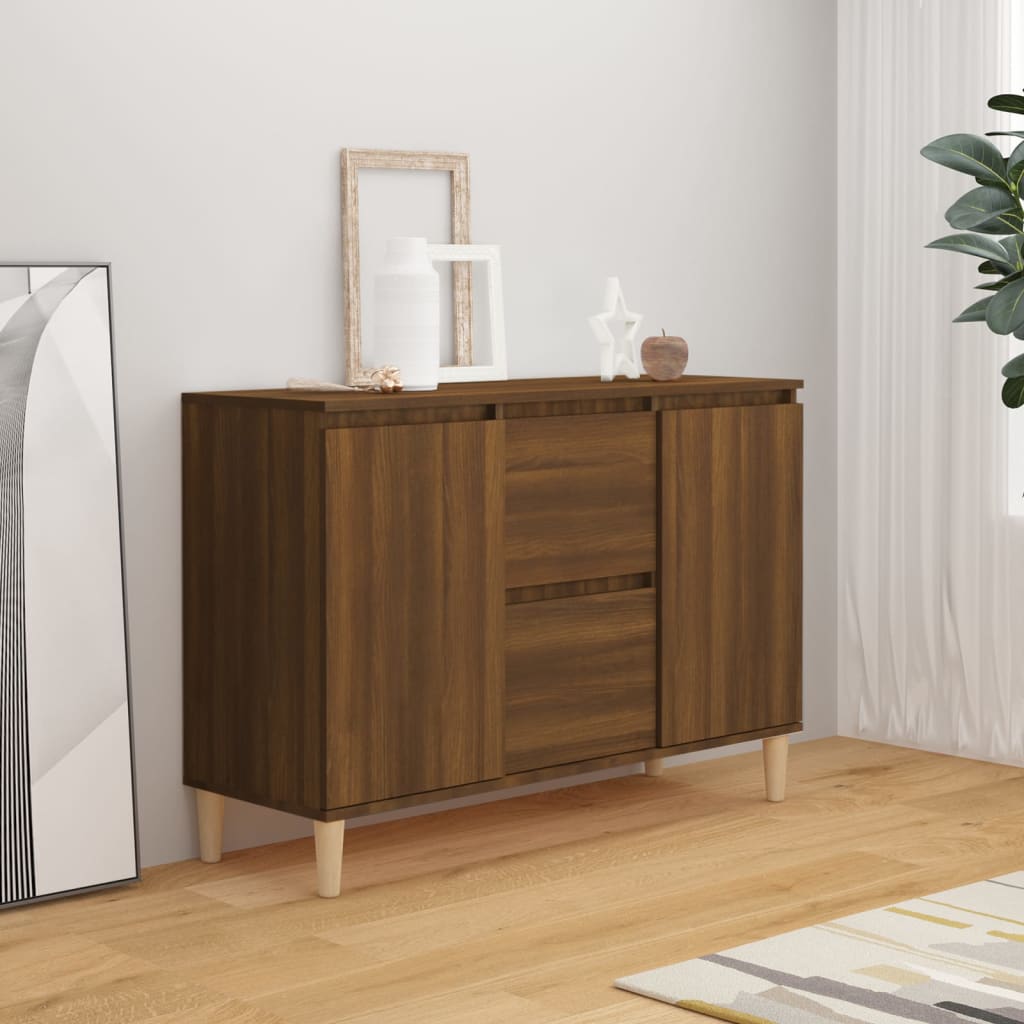 Sideboard Braun Eiche 101x35x70 cm Holzwerkstoff