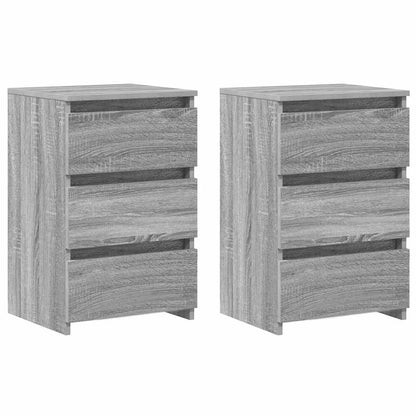 Nachttische 2 Stk. Grau Sonoma 40x35x62,5 cm Holzwerkstoff