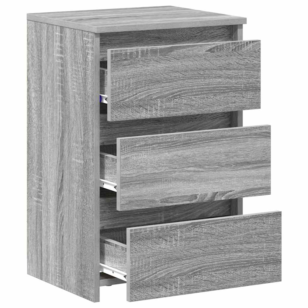 Nachttische 2 Stk. Grau Sonoma 40x35x62,5 cm Holzwerkstoff