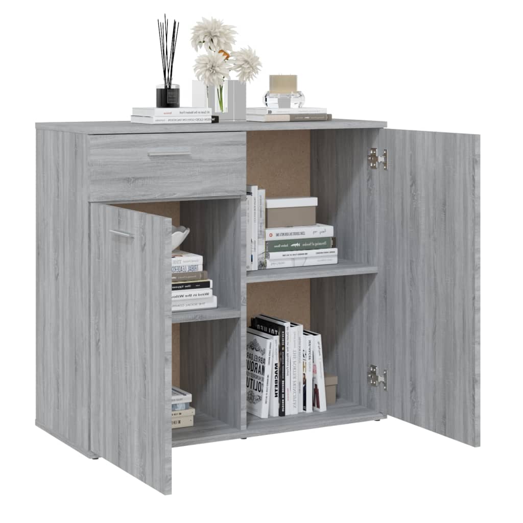 Sideboard Grau Sonoma 80x36x75 cm Holzwerkstoff