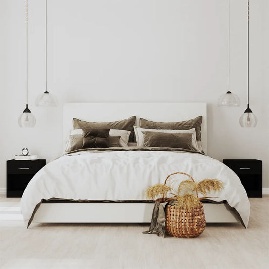 Nachttische 2 Stk. mit Schublade Schwarz