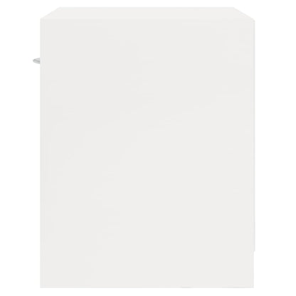 Nachttische 2 Stk. mit Schublade Hochglanz-Weiß