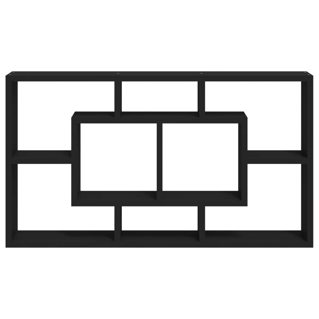 Wandregal mit 8 Fächern Schwarz