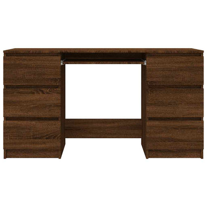 Schreibtisch Braun Eichen-Optik 140x50x77 cm Holzwerkstoff