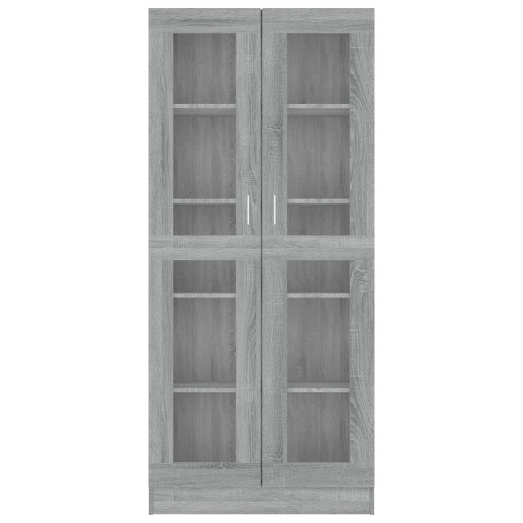 Vitrinenschrank Grau Sonoma 82,5x30,5x185 cm Holzwerkstoff