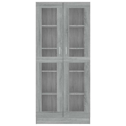 Vitrinenschrank Grau Sonoma 82,5x30,5x185 cm Holzwerkstoff