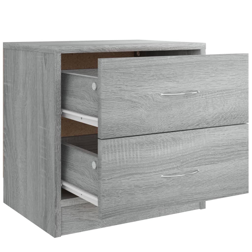 Nachttische 2 Stk. Grau Sonoma 40x30x40 cm Holzwerkstoff