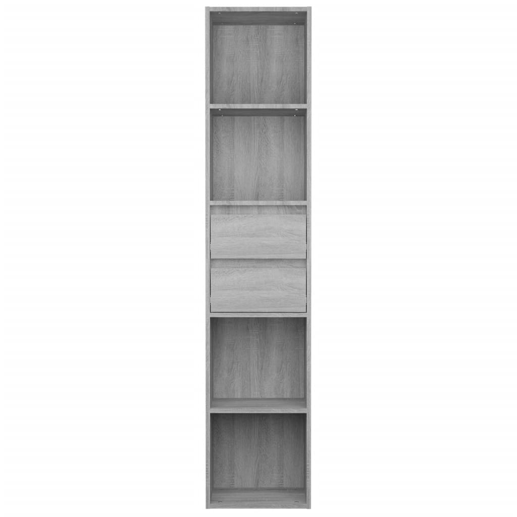 Bücherregal Grau Sonoma 36x30x171 cm Holzwerkstoff