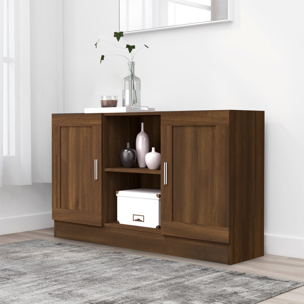 Sideboard Braun Eichen-Optik 120x30,5x70 cm Holzwerkstoff