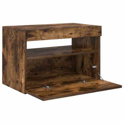 TV-Schrank mit LED-Leuchten Räuchereiche 60x35x40 cm