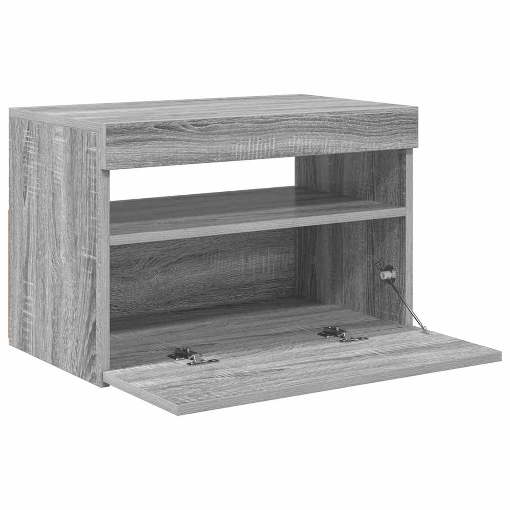 TV-Schrank mit LED-Leuchten Grau Sonoma 60x35x40 cm